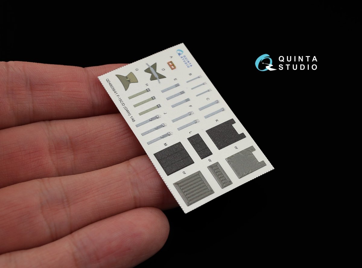 Quinta Studio QD48039 F-15C 3D-Printed &amp;amp; coloured Interior on decal paper (for GWH kit) 1/48 – immagine 7