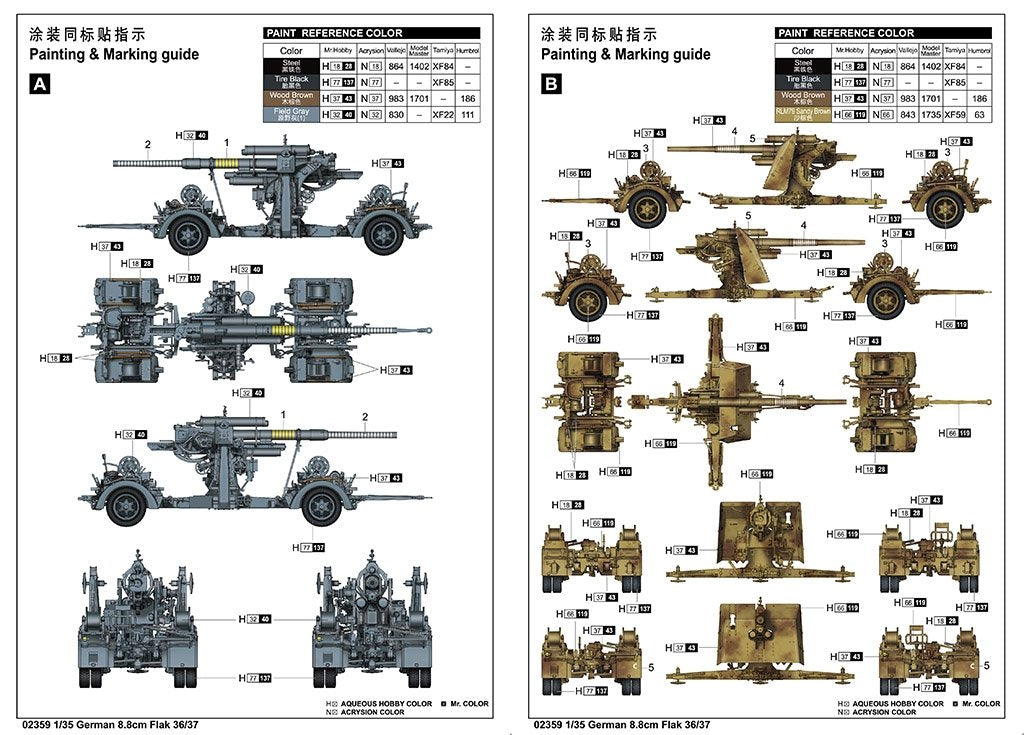 Trumpeter 02359 Germanium 8.8cm Flak 36/37 1/35 – image 4
