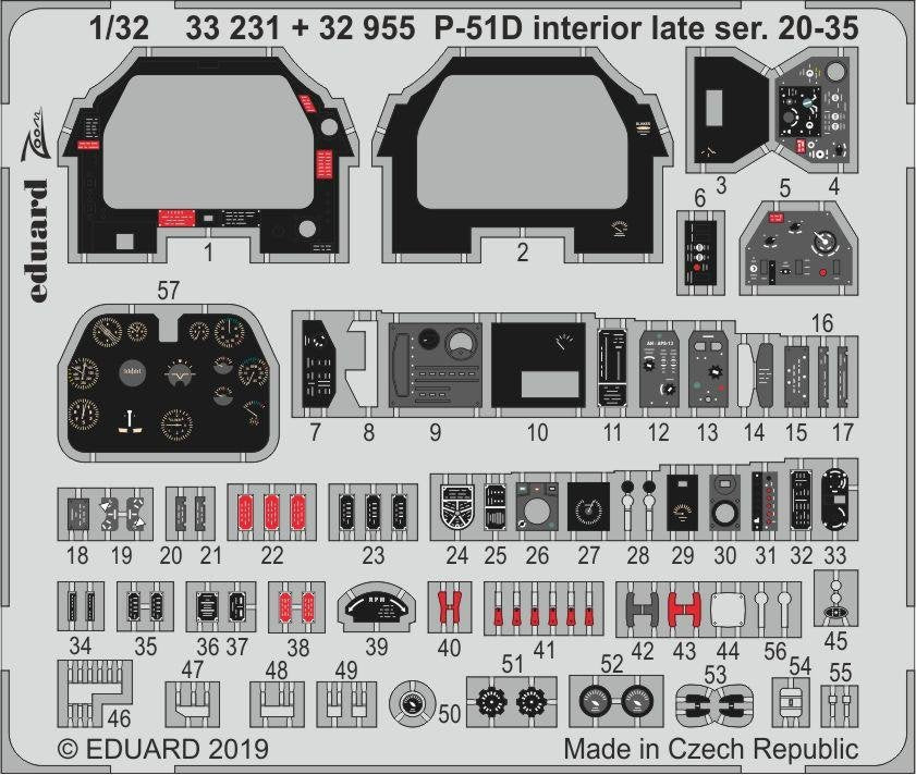 Eduard 32955 P-51D interior late ser. 20-35 1/32 TAMIYA