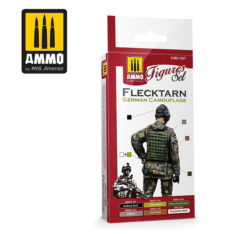 Munitions Mig Jimenez 7037 Flecktarn, camouflage allemand, lot de 6 cartouches de 17 ml – image 2