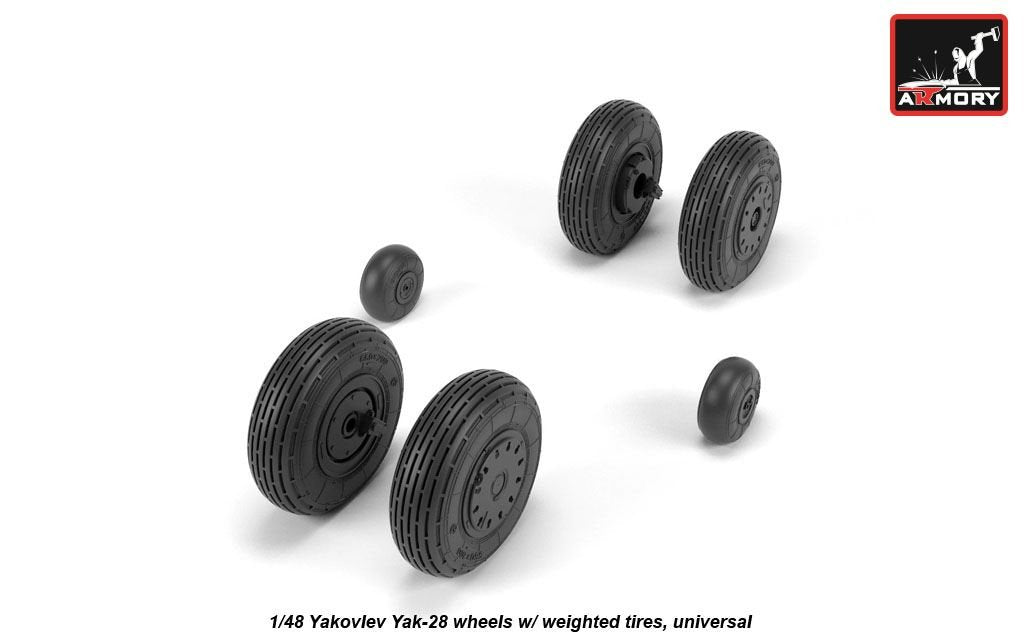 Armory Models AW48037 Yak-28 wheels w/ weighted tires 1/48 – immagine 3