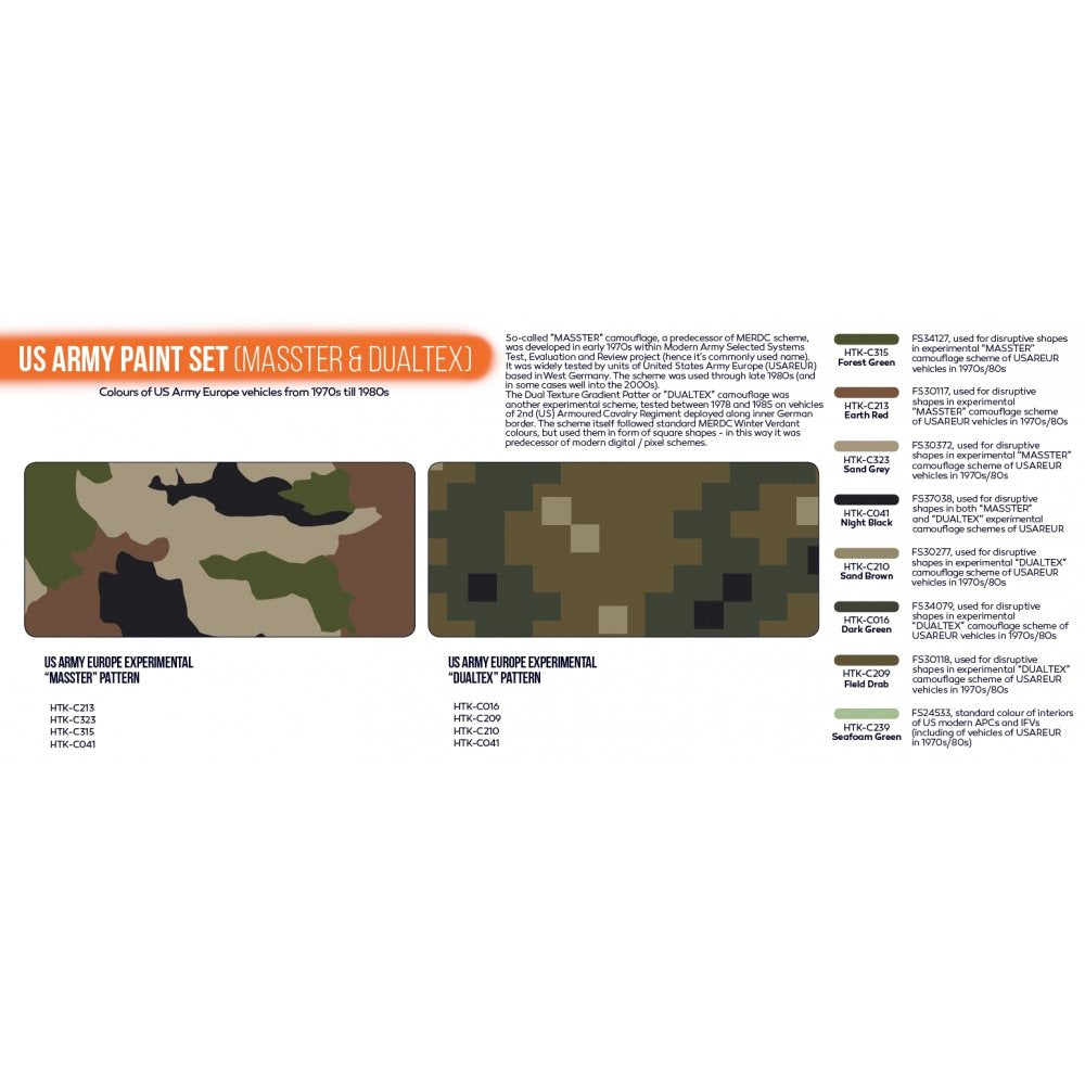 Hataka HTK-CS99 US Army paint set (MASSTER &amp;amp; DUALTEX) (8x17ml) – zdjęcie 3