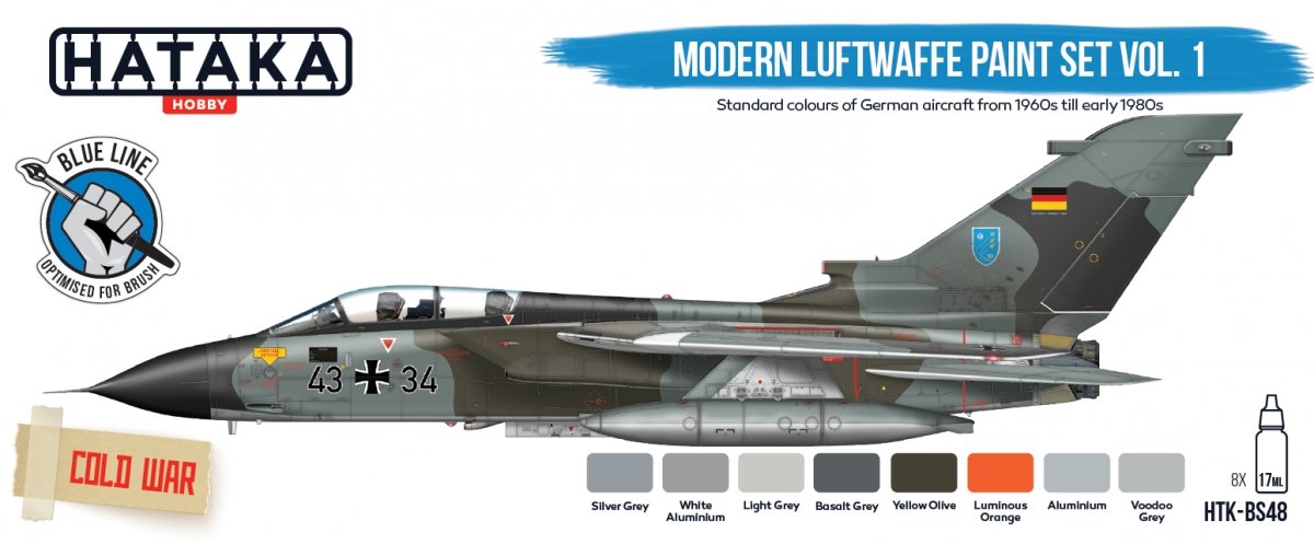 Hataka HTK-BS48 Ensemble de peinture moderne Luftwaffe vol. 1 (8x17ml)