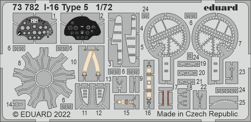 Eduard 73782 I-16 Type 5 CLEAR PROP 1/72