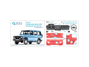 Quinta Studio QD24010 Mercedes-Benz 230G 3D-Printed coloured Interior on decal paper (Italeri-Revell-ESCI) 1/24 – immagine 2