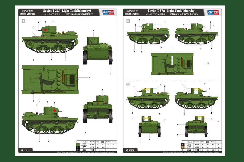 Hobby Boss 83821 Soviet T-37A Light Tank (Izhorsky) 1/35 – immagine 2