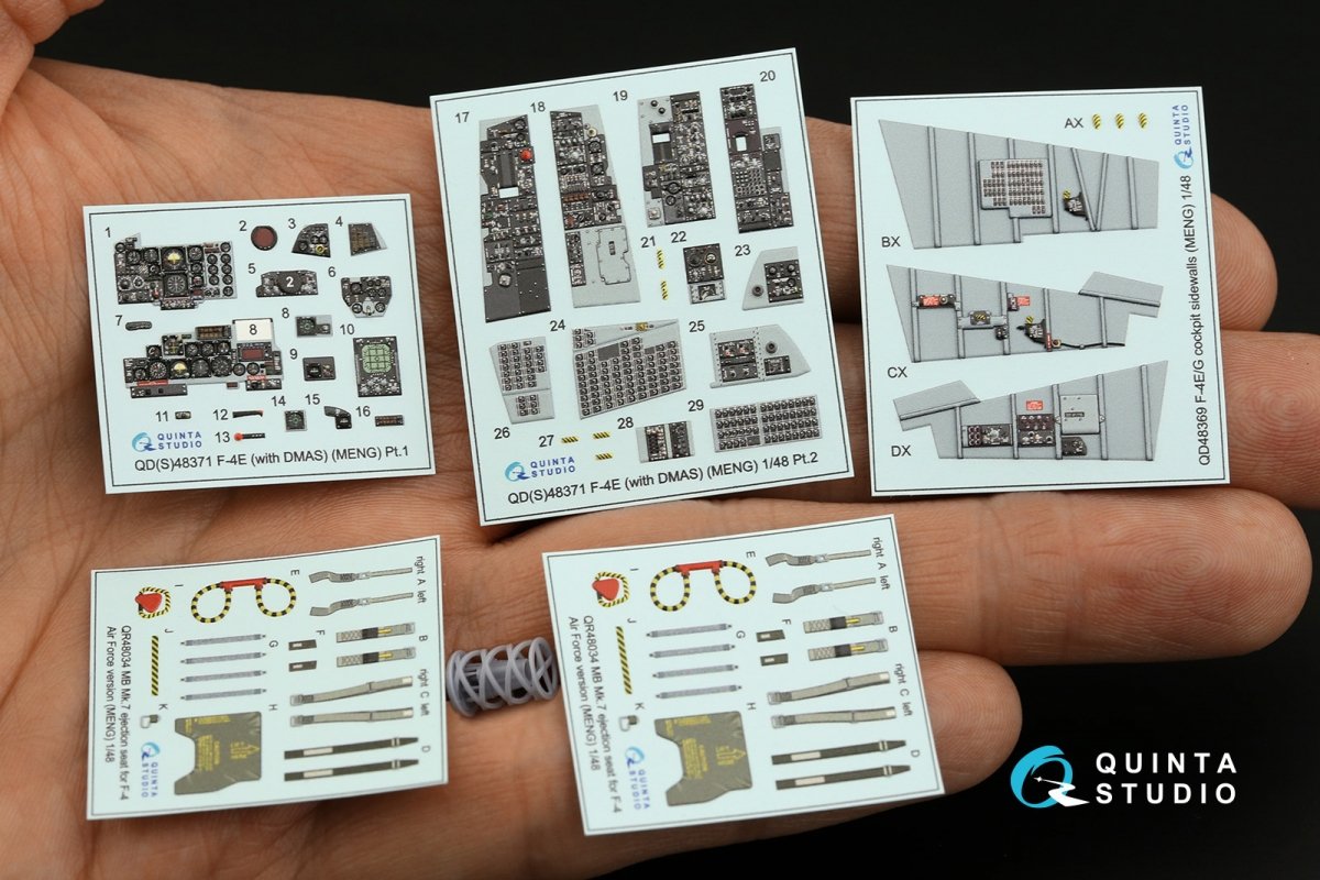 Quinta Studio QD+48371 F-4E with DMAS 3D-Printed &amp;amp; coloured Interior on decal paper (Meng) (with 3D-printed resin parts) 1/48 – immagine 3
