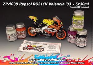Zero Paints ZP-1038 Repsol RC211V Valencia &amp;#39;03 Paint Set 5x30ml – Bild 2
