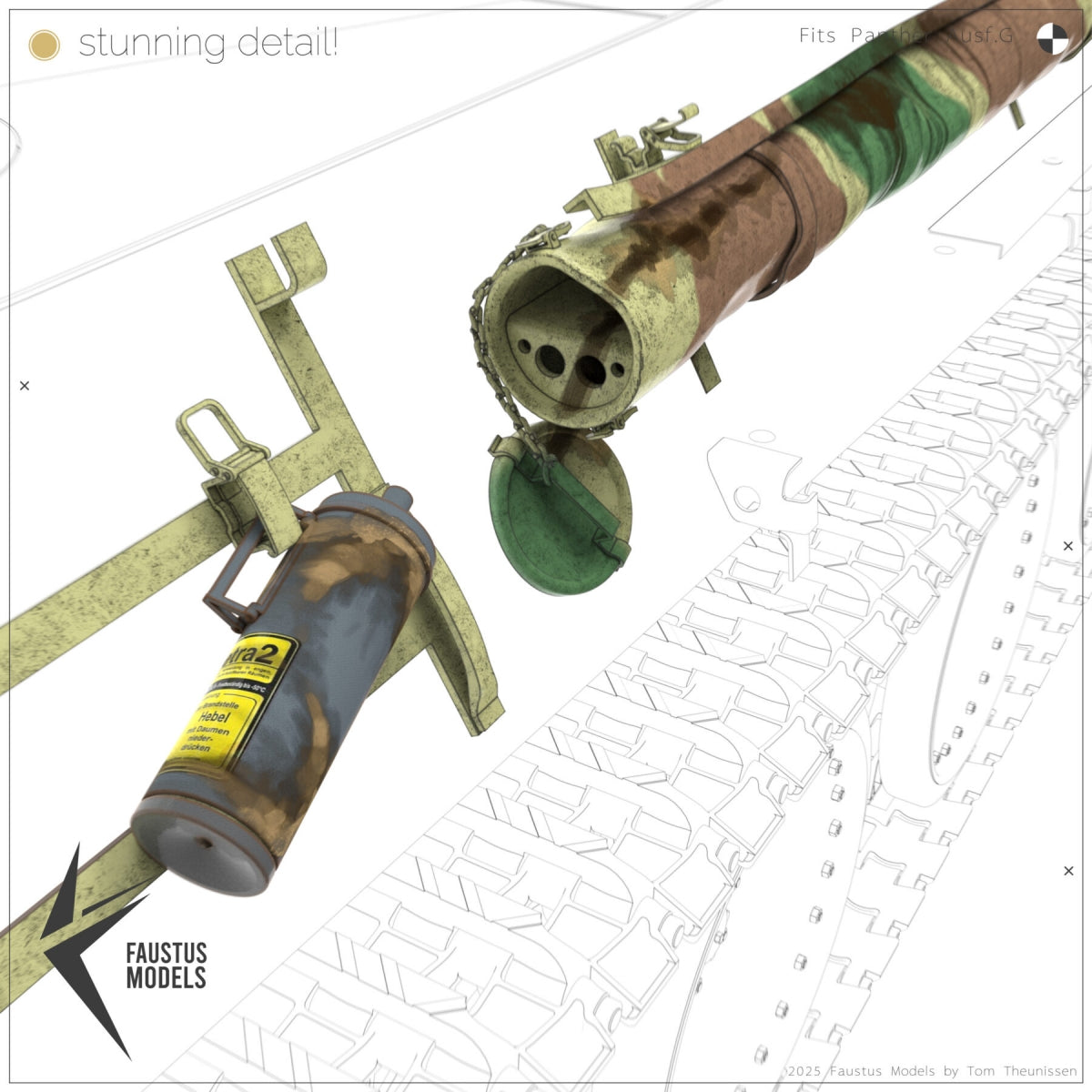Faustus Models FM35021 Panther Tool Racks (Battle worn) 1/35