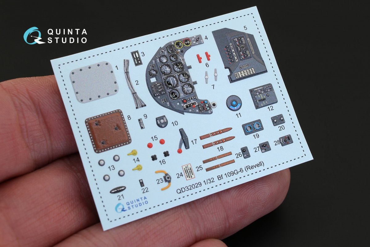 Intérieur imprimé en 3D et coloré sur papier décalcomanie Quinta Studio QD32029 Bf 109G-6 (pour maquette Revell) 1/32 – image 5