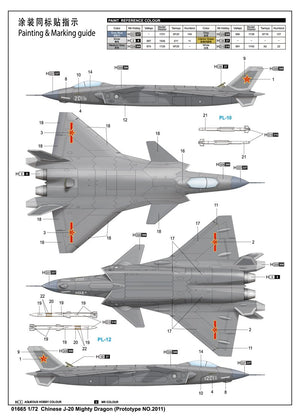 Trumpeter 01665 J-20 Mighty Dragon chinois 1/72 – image 9