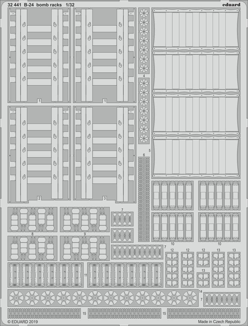 Eduard 32441 B-24 bomb racks HOBBY BOSS 1/32