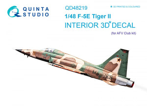 Quinta Studio QD48219 F-5E 3D-Printed &amp;amp; coloured Interior on decal paper (AFV club) 1/48