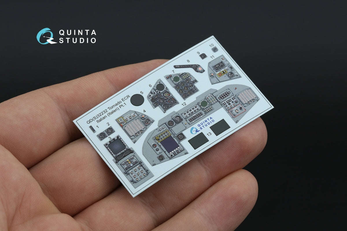 Quinta Studio QDS+32232 Tornado ECR Italian 3D-Printed &amp;amp; coloured Interior on decal paper (Italeri) (Small version) (with 3D-printed resin parts) 1/32 – imagen 6