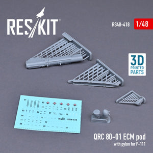 RESKIT RS48-0418 QRC 80-01 ECM POD WITH PYLON FOR F-111 (3D PRINTED) 1/48 – immagine 2