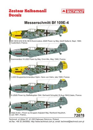 Techmod 72078 - Messerschmitt Bf 109E-4 1/72 – imagen 2