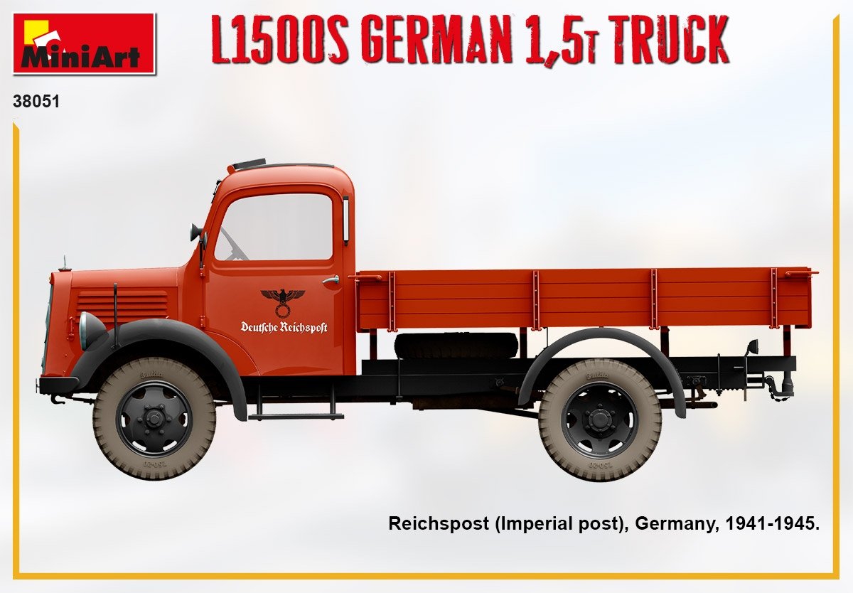 MiniArt 38051 L1500S GERMAN 1,5T TRUCK 1/35 – immagine 5