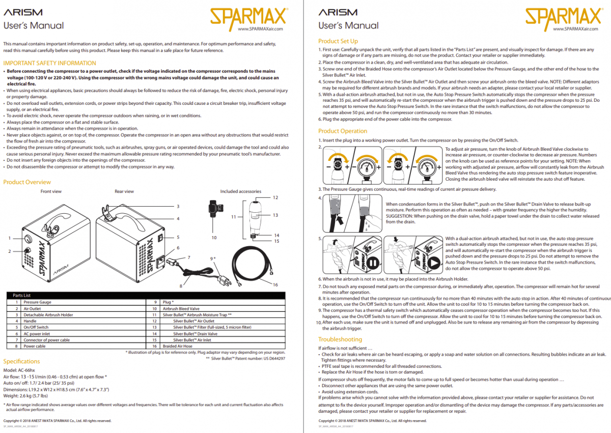 Sparmax ARISM - Mini Air Compressor With 2m Hose – zdjęcie 3