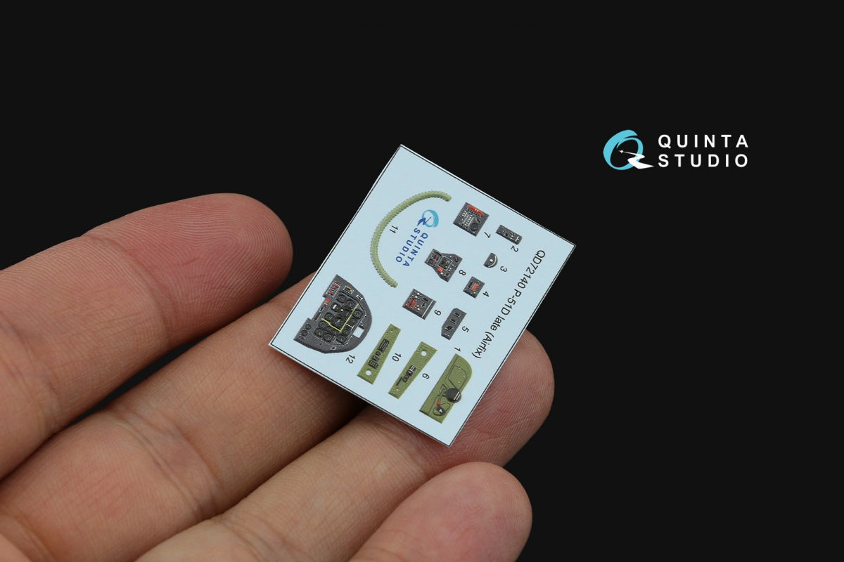 Quinta Studio QD72140 P-51D late 3D-Printed coloured Interior on decal paper (Airfix) 1/72 – immagine 5