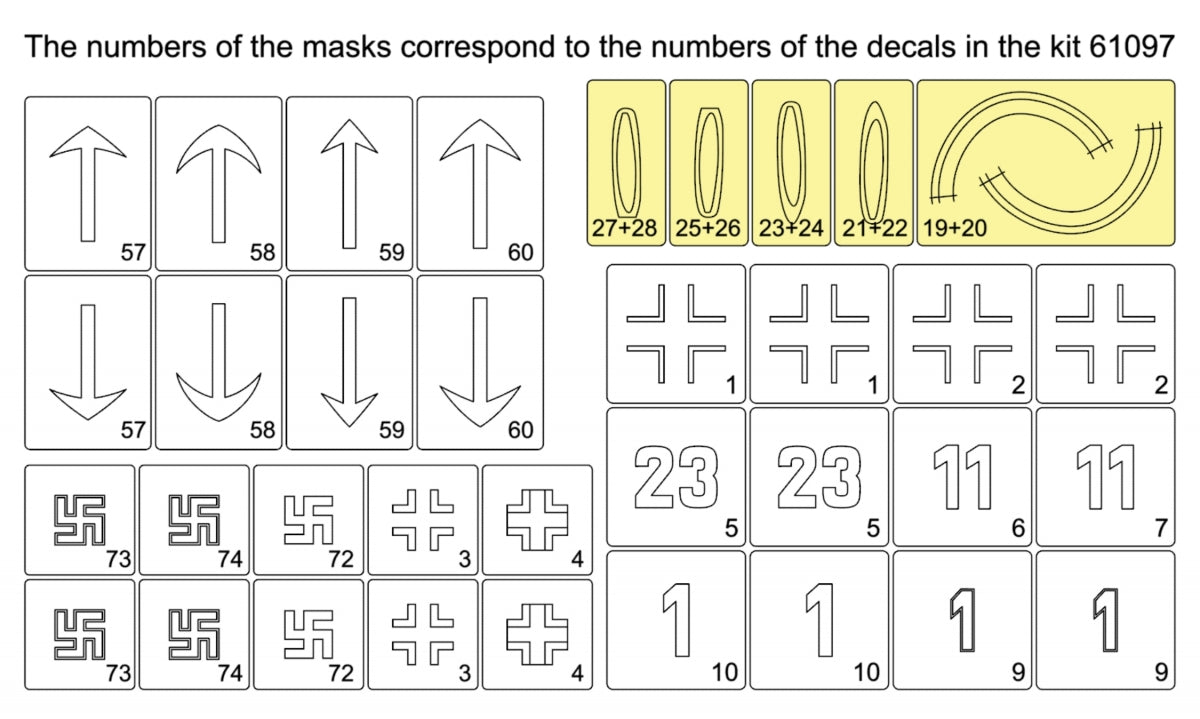Omask 34047 Heinkel He-162 masks (for Miniart 48009) 1/48 – immagine 2