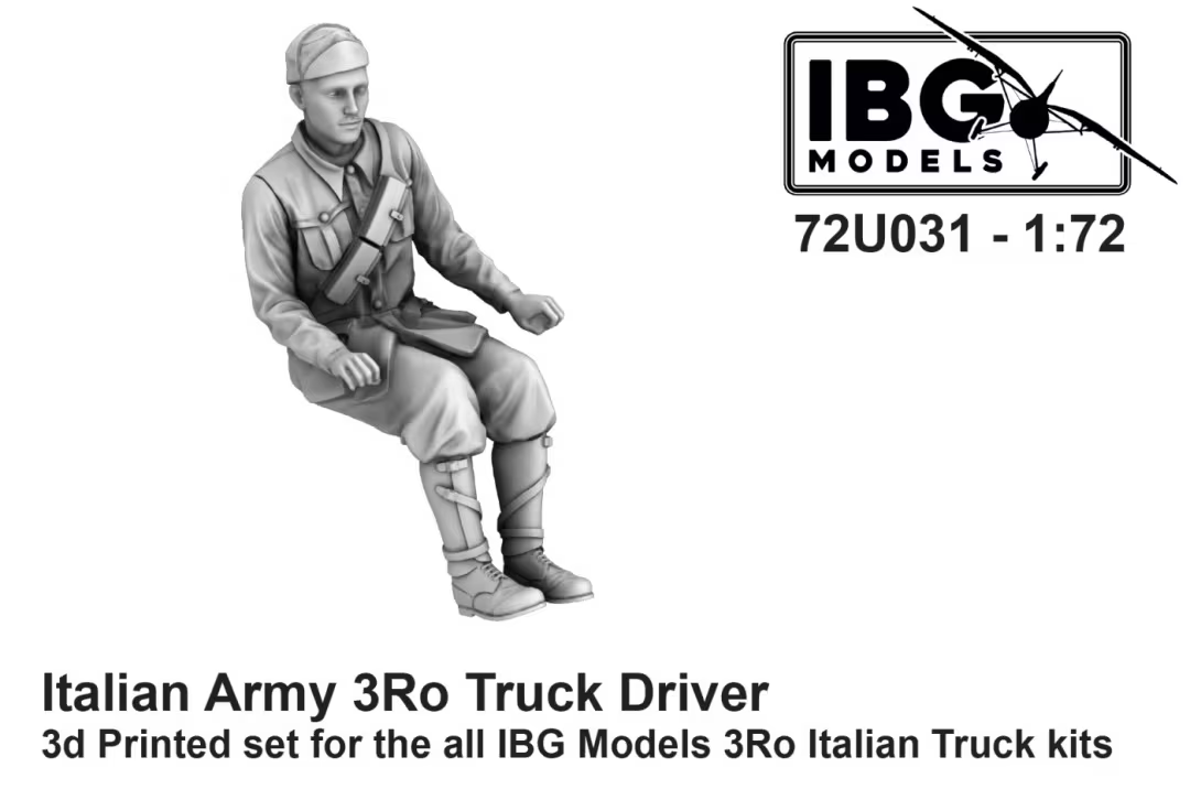 IBG 72U031 Conducteur de camion 3Ro de l'armée italienne - Ensemble imprimé en 3D à l'échelle 1/72