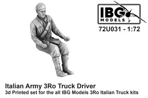 IBG 72U031 Conducteur de camion 3Ro de l&amp;#39;armée italienne - Ensemble imprimé en 3D à l&amp;#39;échelle 1/72