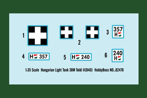 Hobby Boss 82478 Hungarian Light Tank 38M Toldi II(B40) 1/35 – immagine 4