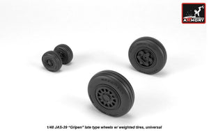 Armory Models AW48504 JAS-39 Gripen wheels w/ weighted tires, late 1/48 – immagine 3