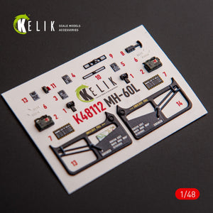 KELIK K48112 MH-60L Black Hawk - interior 3D decals for ICM kit 1/48 – Bild 2