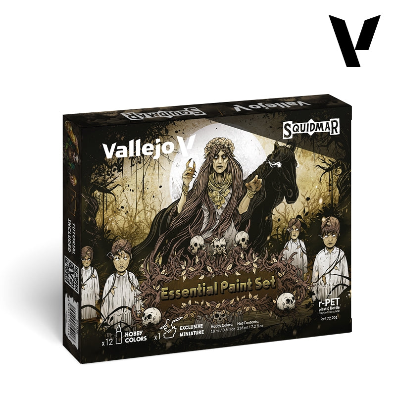 Vallejo 72201 Essential Paint Set - ( SQUIDMAR miniature ) acrylic paints 12x18ml