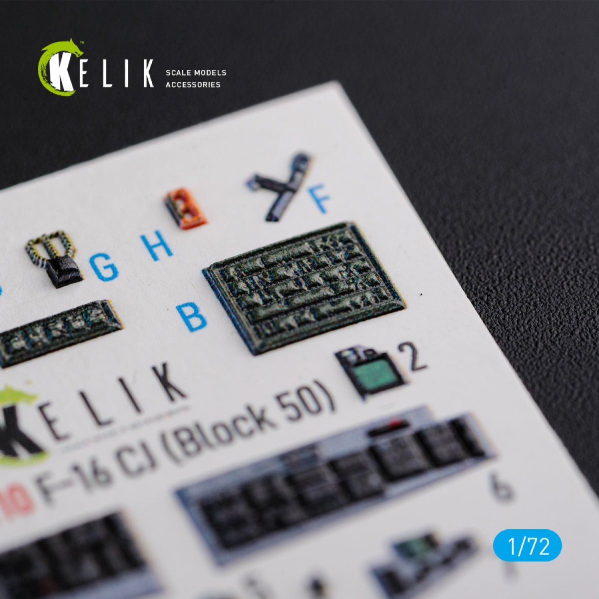 KELIK K72110 F-16 CJ (Block 50) interior 3D decals for Tamiya kit 1/72 – immagine 3