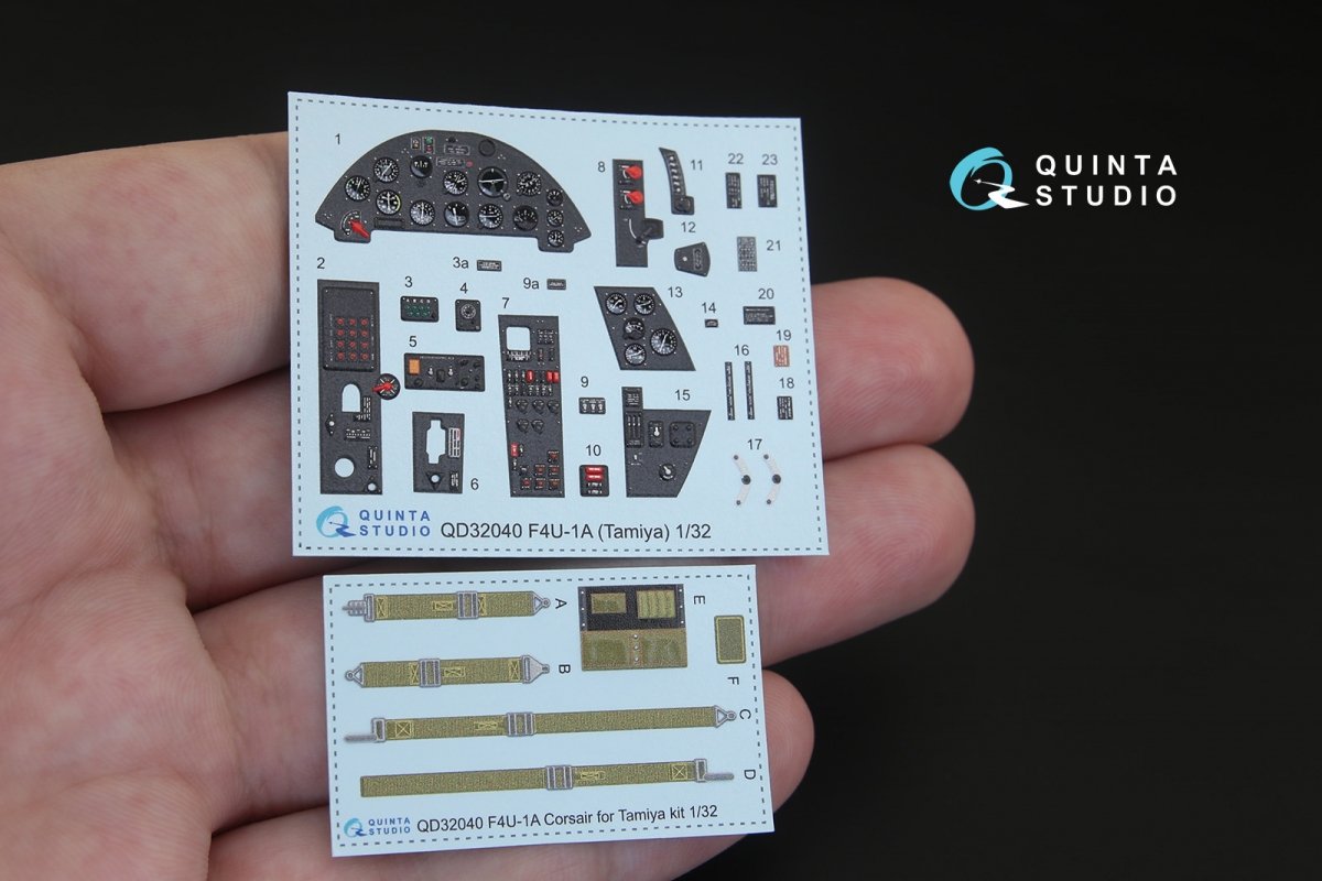 Quinta Studio QD32040 F4U-1A Corsair 3D-Printed &amp;amp; coloured Interior on decal paper (for Tamiya kit) 1/32 – zdjęcie 2