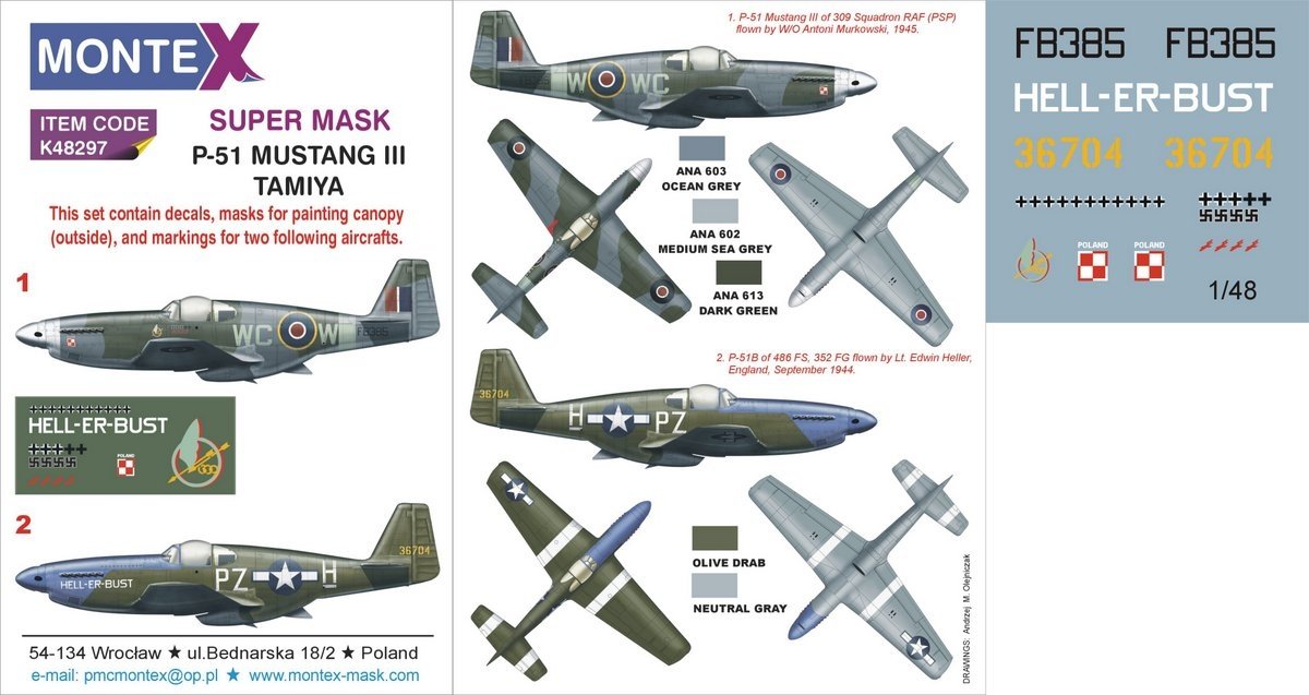 Montex K48297 P-51 Mustang III (RAF,USAAF) 1/48