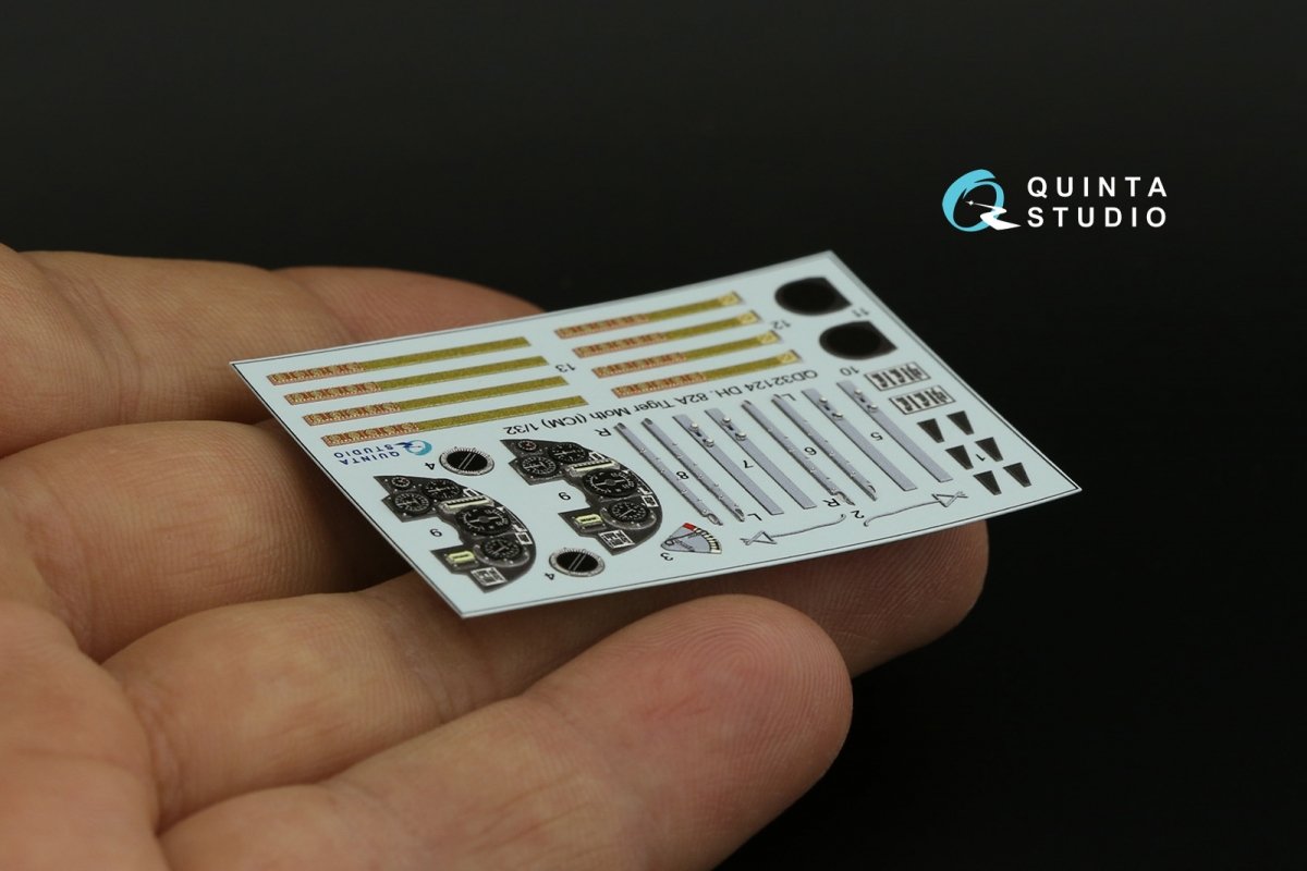Quinta Studio QD32124 DH 82A Tiger Moth 3D-Printed &amp;amp; coloured Interior on decal paper (ICM) 1/32 – Bild 3