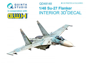 Quinta Studio QD48148 Su-27 3D-Printed &amp;amp; coloured Interior on decal paper (for GWH kit) 1/48