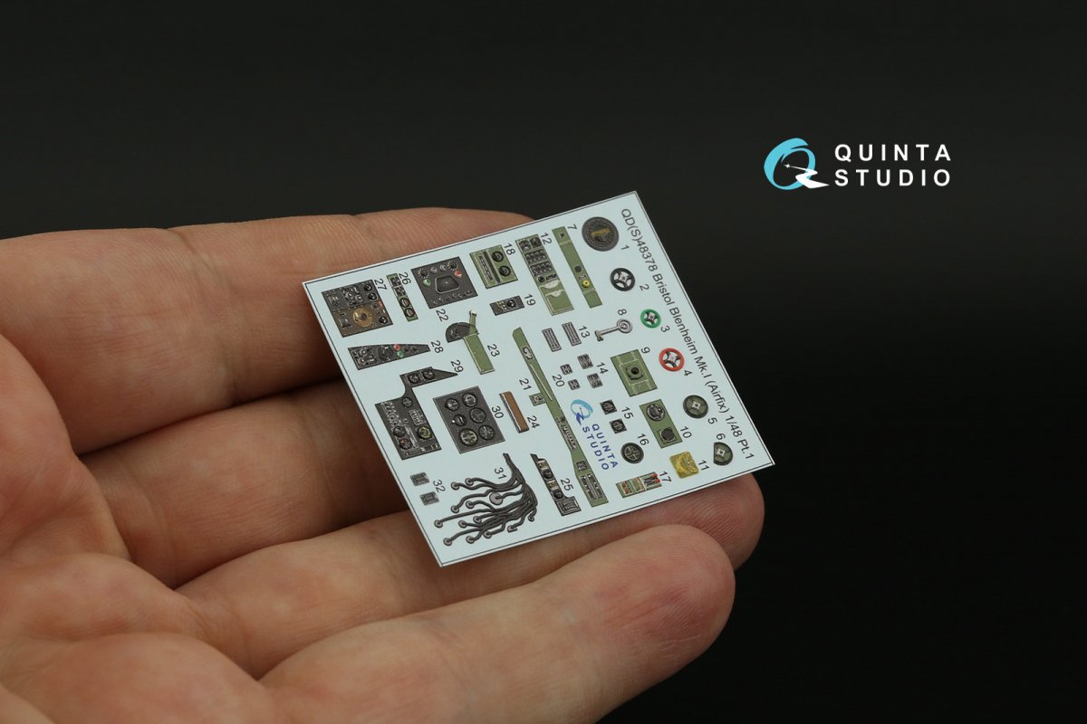 Quinta Studio QD48378 Bristol Blenheim Mk.I 3D-Printed &amp;amp; coloured Interior on decal paper (Airfix) 1/48 – immagine 11