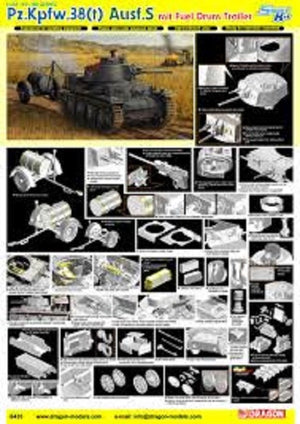 Dragon 6435 Pz.Kpfw.38(t) Ausf.S mit Fuel Drum Trailer 1/35 – immagine 2