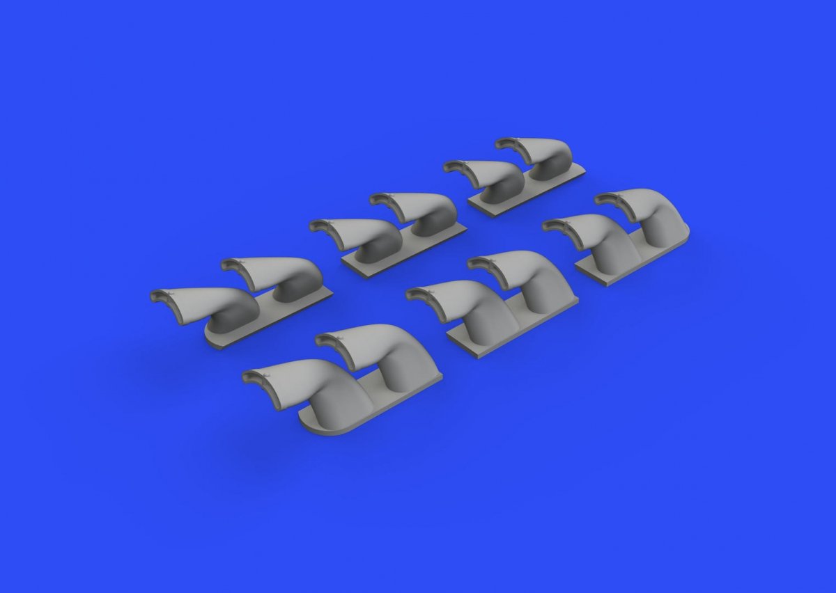 Eduard 632139 P-40 exhaust stacks fishtail 1/32 HASEGAWA – immagine 3