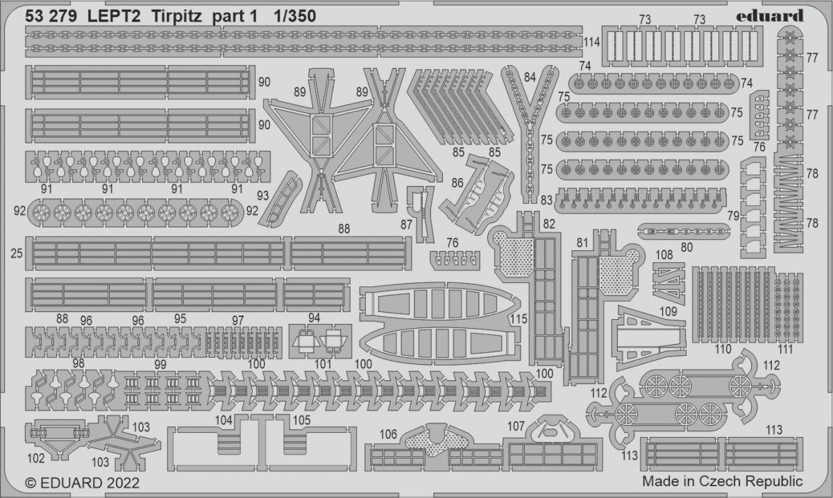 Eduard 53279 Tirpitz part 1 TRUMPETER 1/350