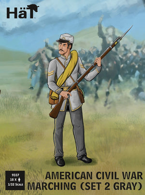Hat 9337 Confederate Infantry Marching Set 2 - 18 figures (American Civil War 1861-1865) 1/32