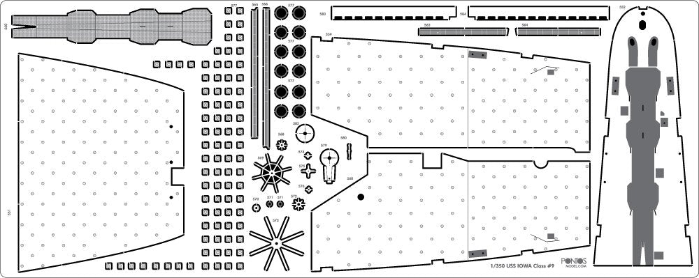 Pontos 35007F1 USS BB-61 Iowa 1984 Kit de détails (1/350) – image 11