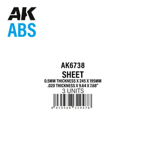 AK Interactive AK6738 0.5MM THICKNESS X 245 X 195MM – ABS SHEET – 3 UNITS PER BAG – Bild 2