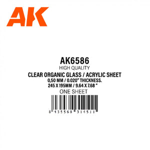 AK Interactive AK6586 0,50 MM // 0.020” THICKNESS- 245 X 195MM // 9.64 X 7.68” – CLEAR ORGANIC GLASS / ACRYLIC SHEET – Bild 2