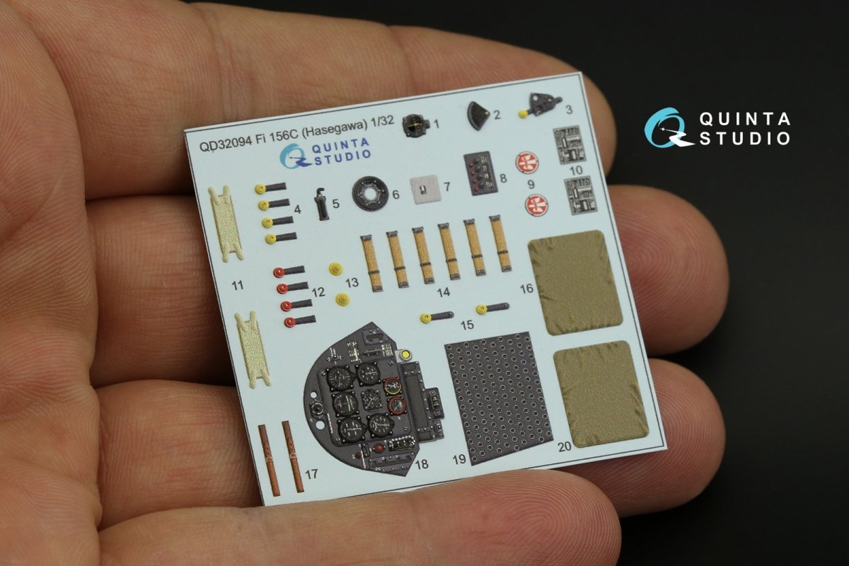 Quinta Studio QD32094 Fi 156C 3D-Printed &amp;amp; coloured Interior on decal paper (Hasegawa) 1/32 – immagine 2