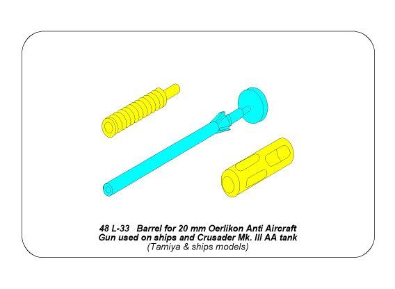 Aber 48L-33 Barrel for 20mm Oerlikon Anti-aircraft Gun 1/48 – zdjęcie 12