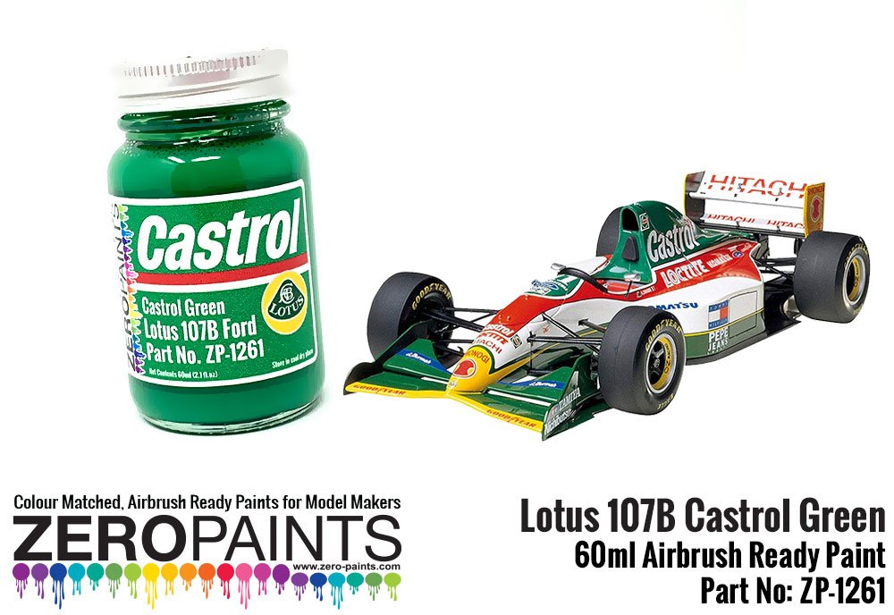 Peinture vert Castrol Lotus 107B Zero Paints ZP-1261, 60 ml
