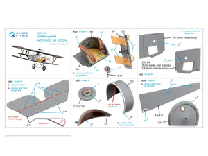 Quinta Studio QD32182 Nieuport XI 3D-Printed &amp;amp; coloured Interior on decal paper (CSM) 1/32 – Bild 10