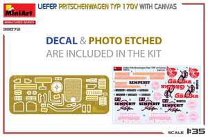 MiniArt 38072 LIEFER PRITSCHENWAGEN TYP 170V AVEC TOILE 1/35  – image 2
