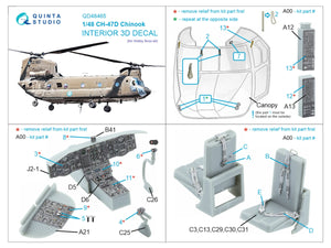 Quinta Studio QD48465 CH-47D 3D-Printed coloured Interior on decal paper (HobbyBoss) 1/48 – Bild 7