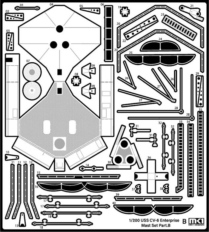 MK1 Design MD-20022 USS CV-6 Enterprise DX with Full Wooden Deck for Trumpeter 1/200 – immagine 75